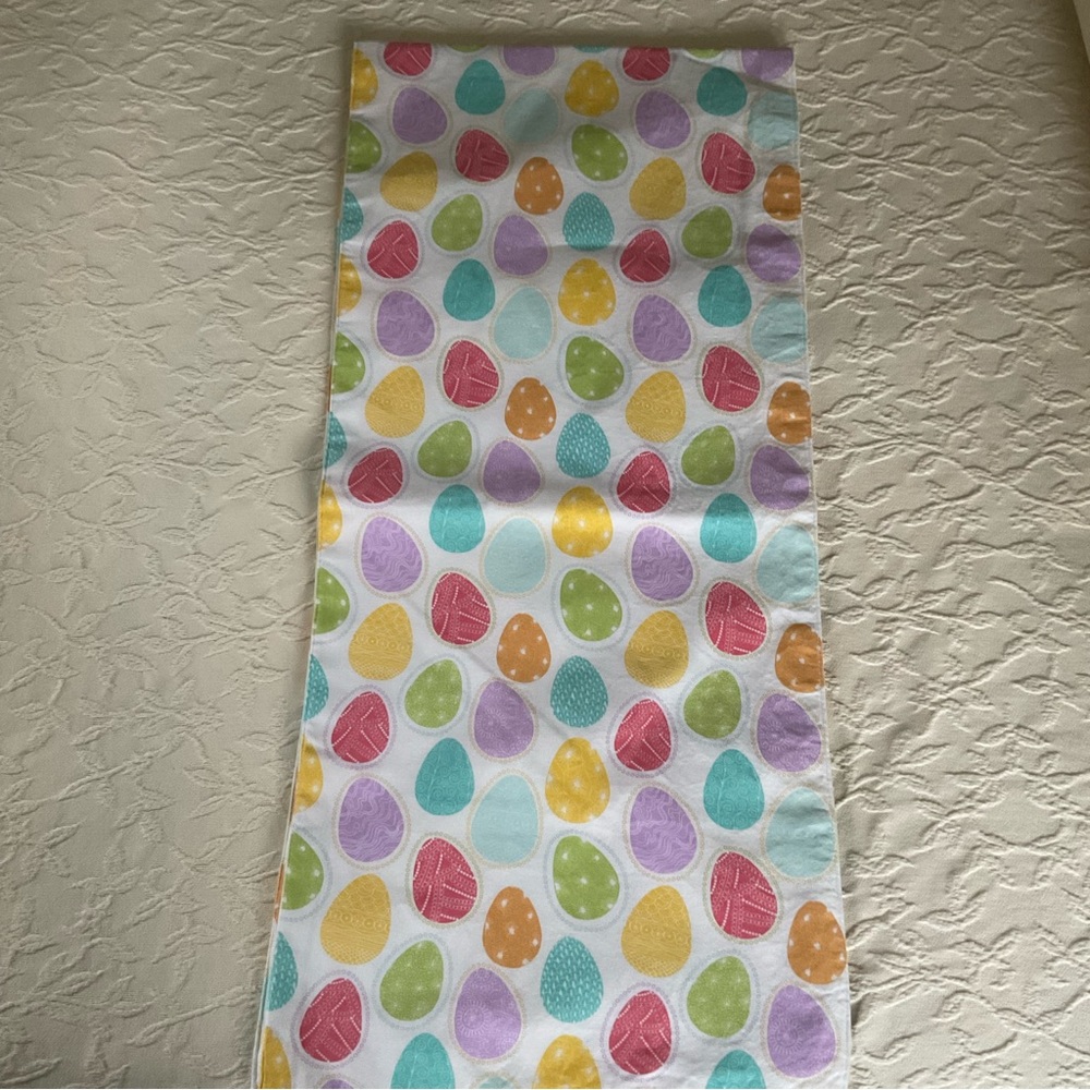 CYNTHIA ROWLEY Easter Egg Table Runner.  Cotton. Reversible. Measures 15” x 67”